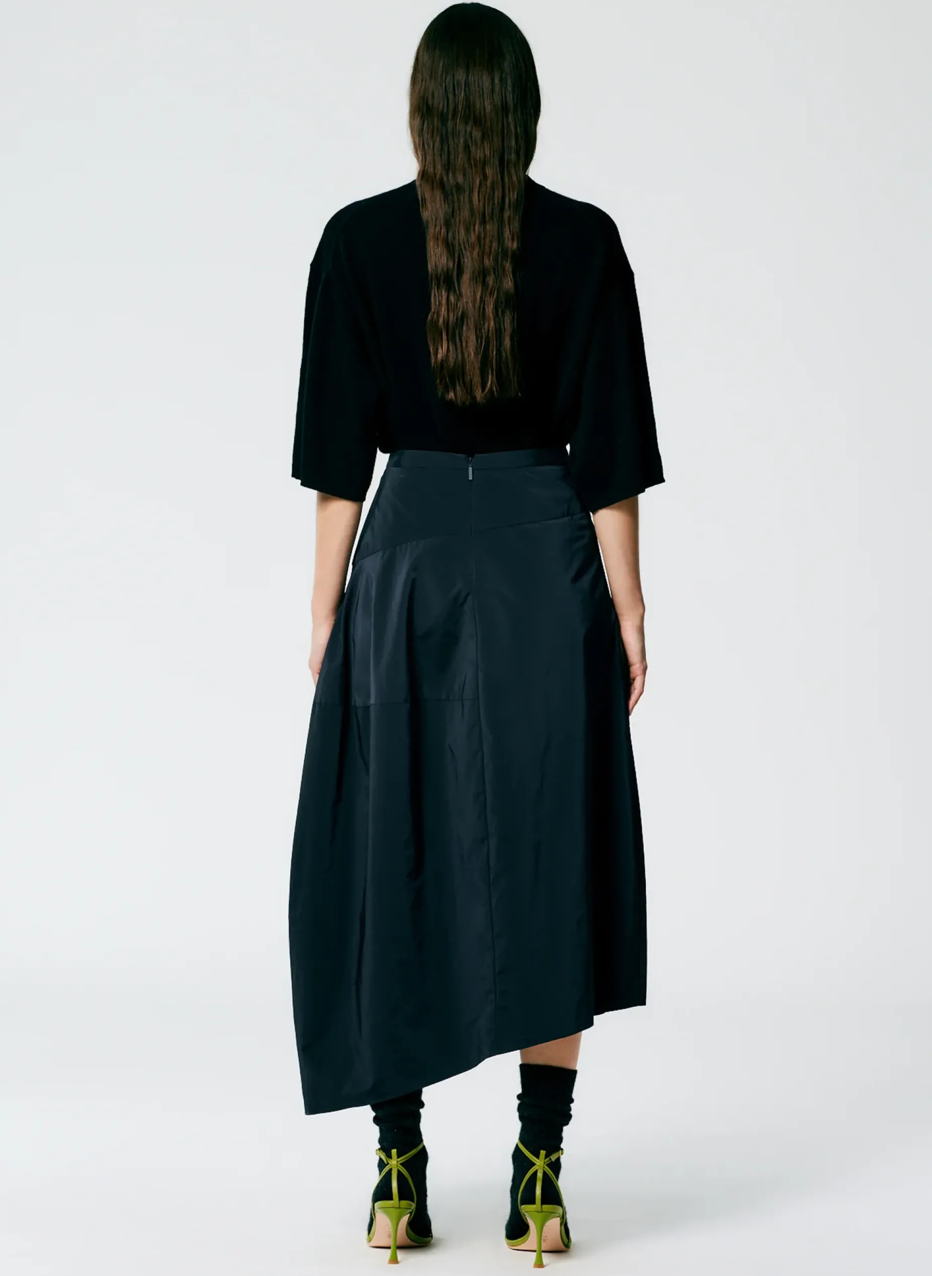 Skirts|Fundamentals - WOFs>Tibi Nylon Asymmetrical Balloon Skirt Navy