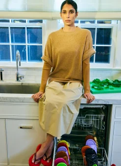 Skirts|Fundamentals - WOFs>Tibi Nylon Pull On Full Skirt Tan