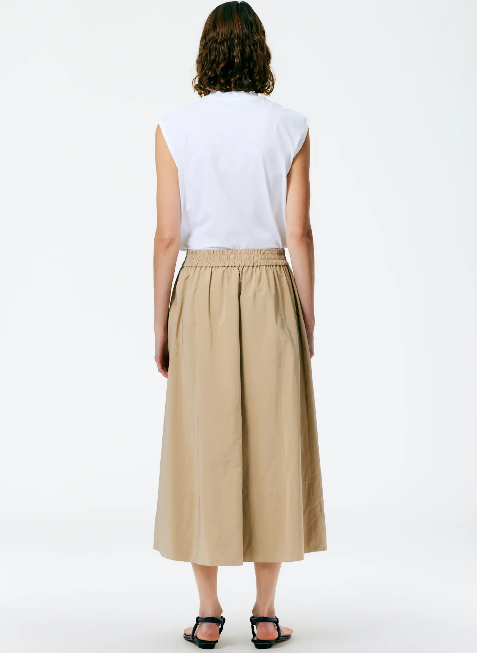 Skirts|Fundamentals - WOFs>Tibi Nylon Pull On Full Skirt Tan