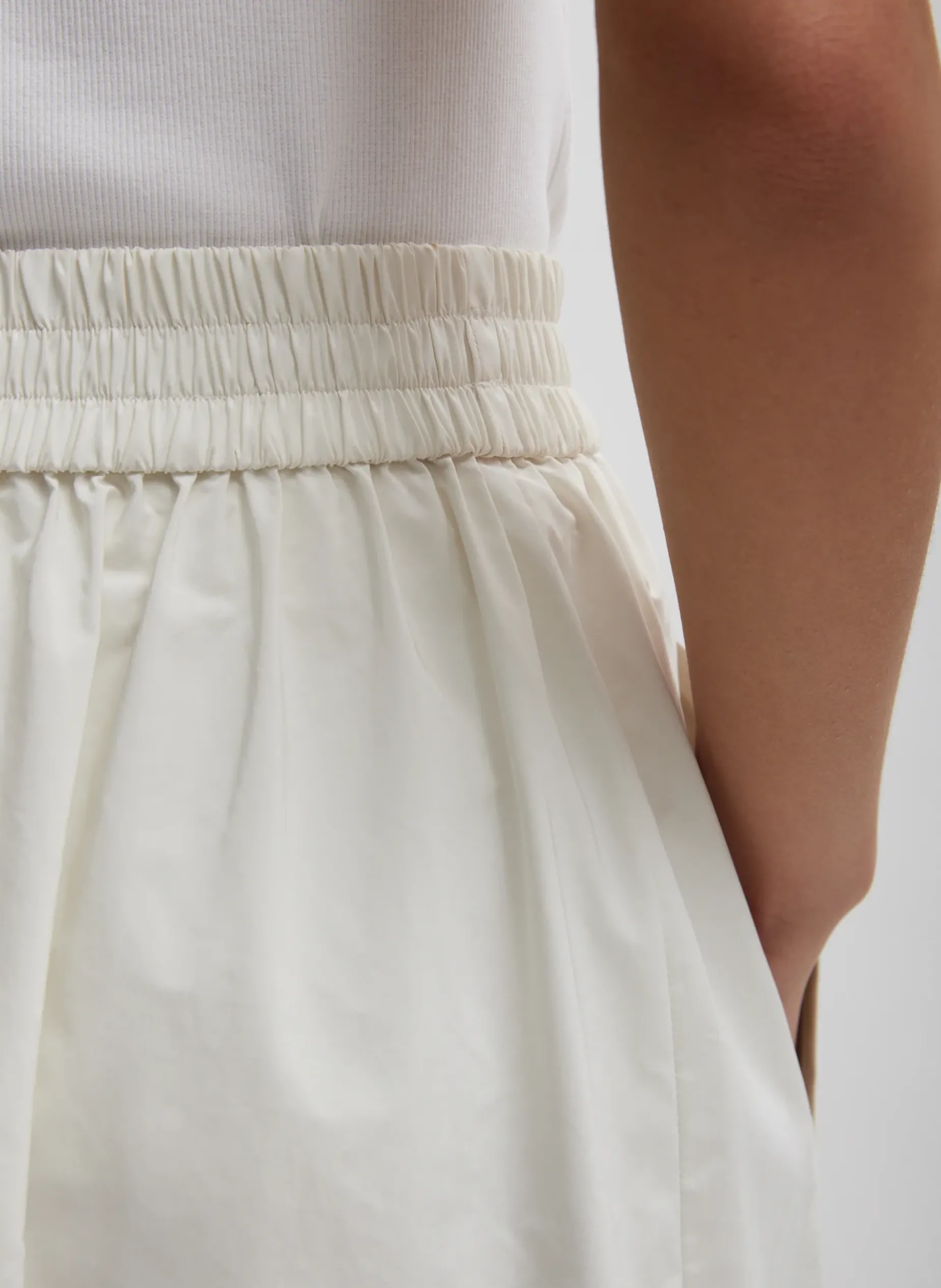 Skirts|Fundamentals - WOFs>Tibi Nylon Pull On Full Skirt White