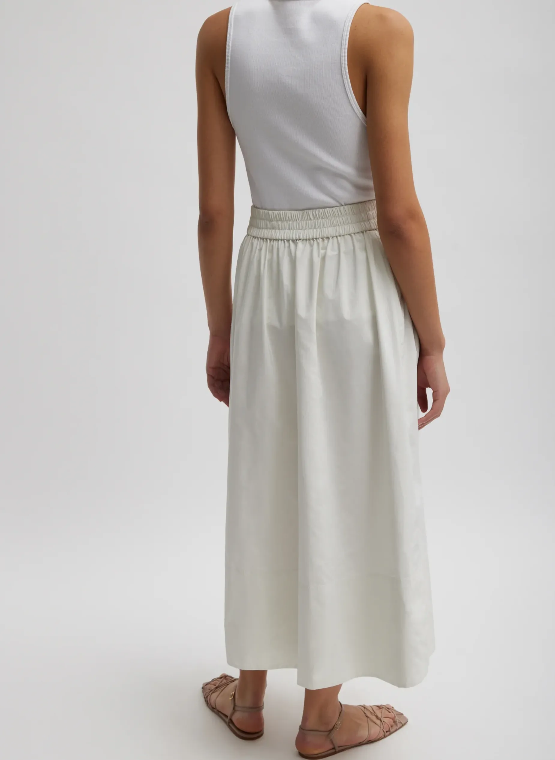 Skirts|Fundamentals - WOFs>Tibi Nylon Pull On Full Skirt White