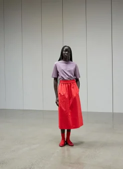 Skirts|Fundamentals - WOFs>Tibi Nylon Pull On Full Skirt Red