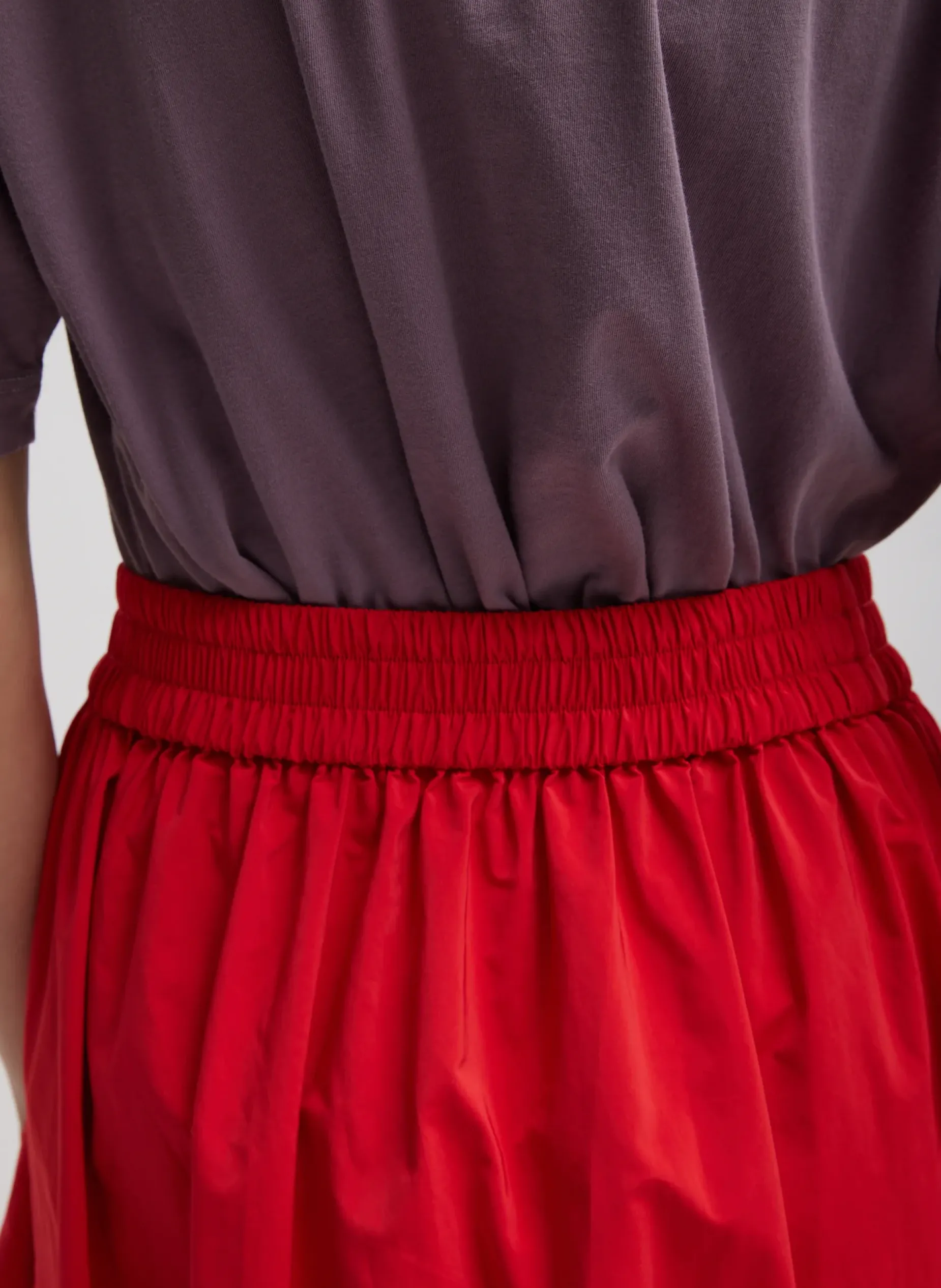 Skirts|Fundamentals - WOFs>Tibi Nylon Pull On Full Skirt Red