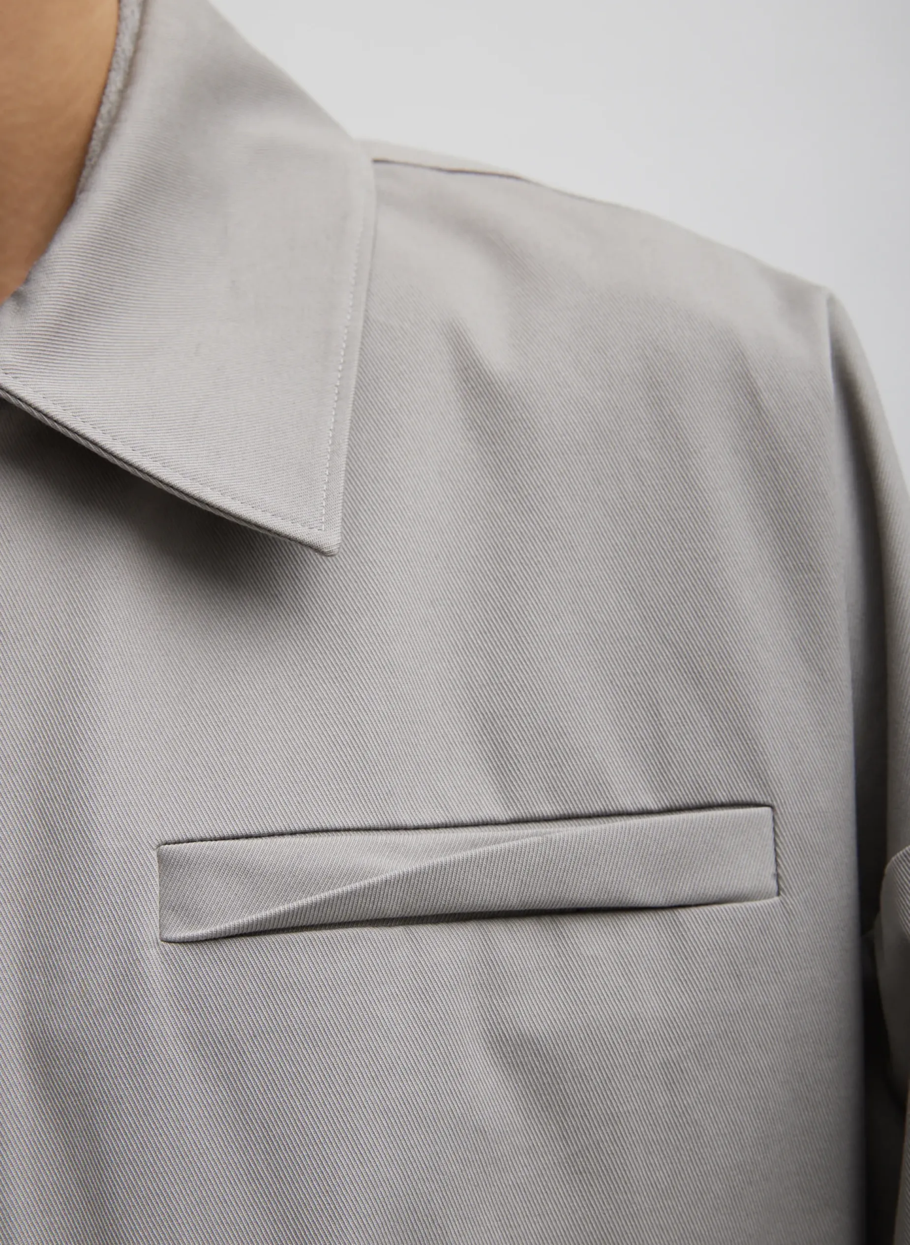 Jackets & Outerwear|Curated Closets>Tibi Oliver Cotton Stretch Tricotine Bomber Grey Moon