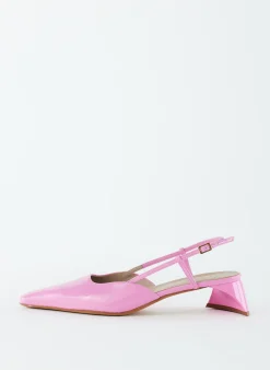 Heels>Tibi Patent Leather Oscar Slingback Baby Pink