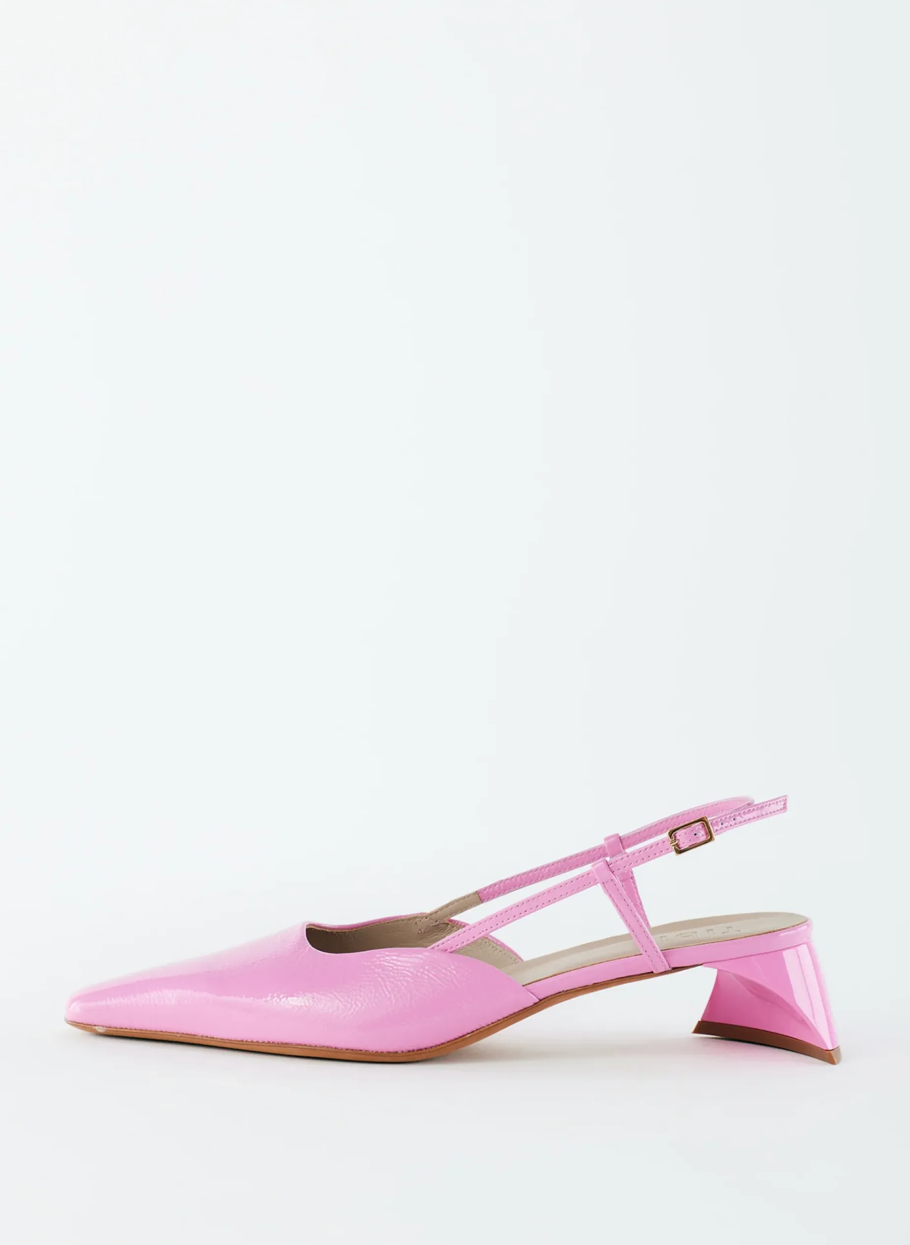 Heels>Tibi Patent Leather Oscar Slingback Baby Pink