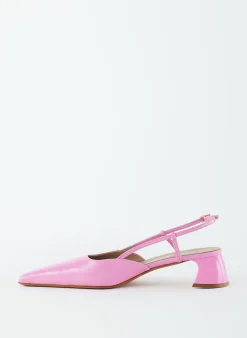 Heels>Tibi Patent Leather Oscar Slingback Baby Pink
