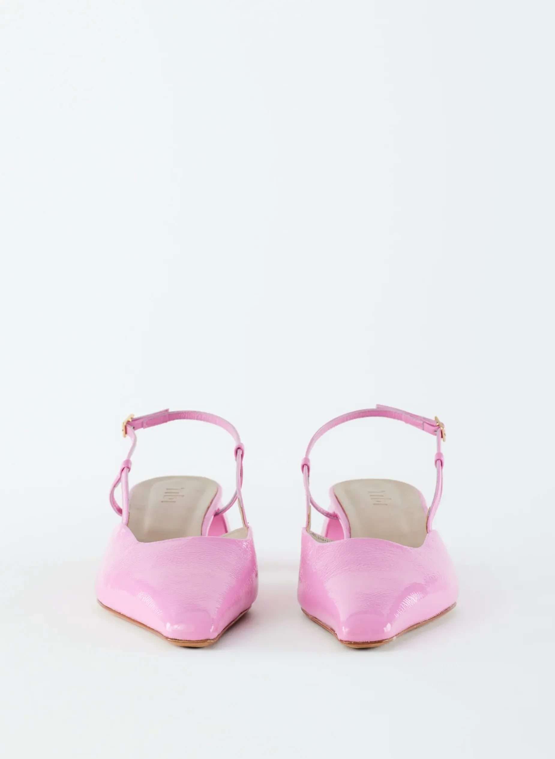 Heels>Tibi Patent Leather Oscar Slingback Baby Pink