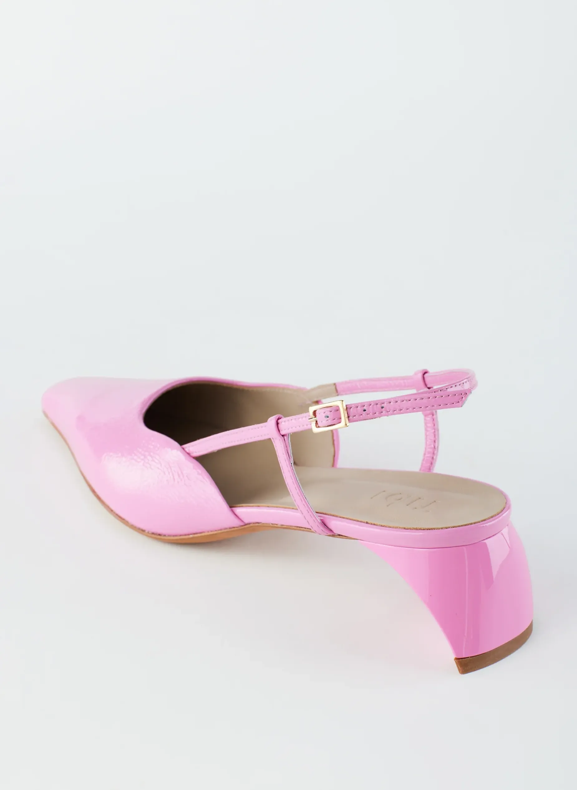 Heels>Tibi Patent Leather Oscar Slingback Baby Pink