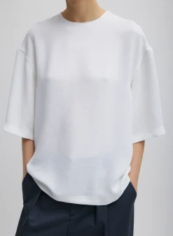 Tops>Tibi Pebble Sable Easy T-Shirt White