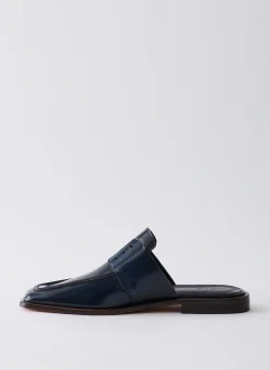 Flats>Tibi Pedro Slide Square Toe Loafer Navy
