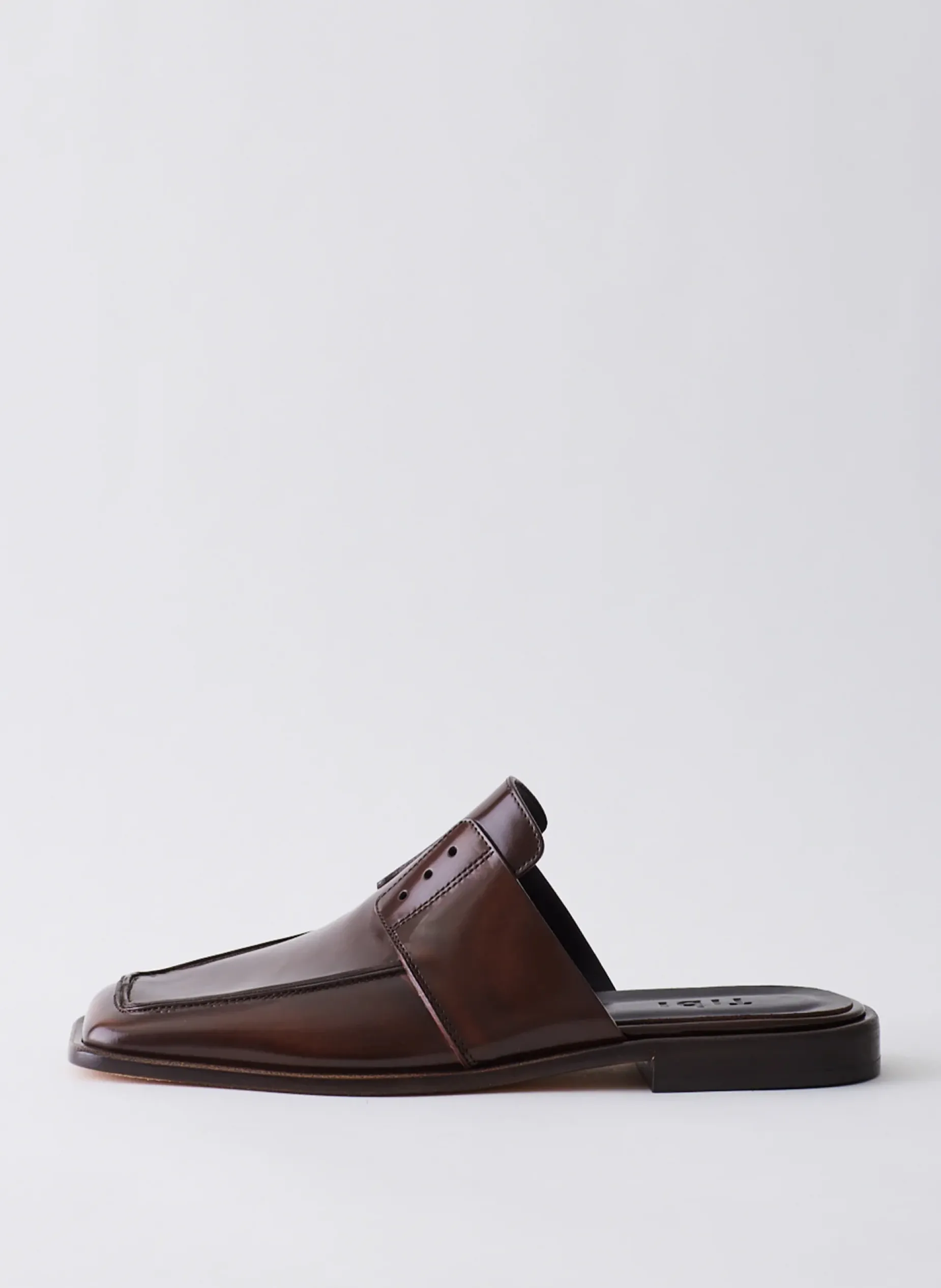Flats>Tibi Pedro Slide Square Toe Loafer Brown