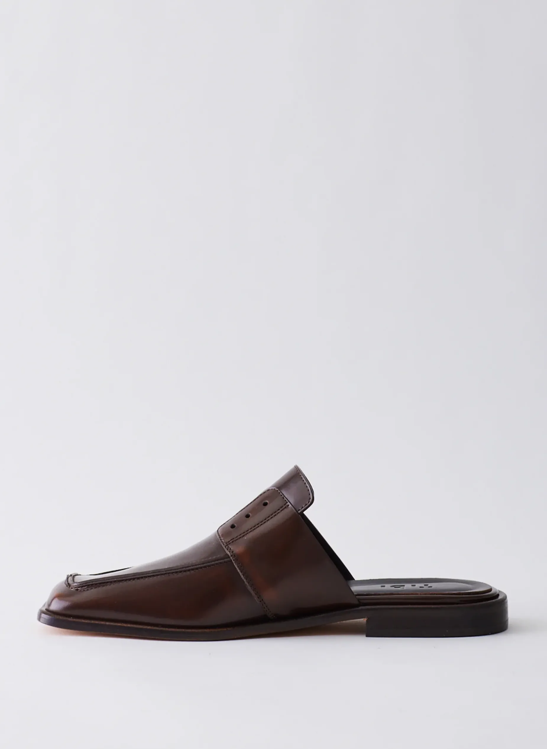 Flats>Tibi Pedro Slide Square Toe Loafer Brown