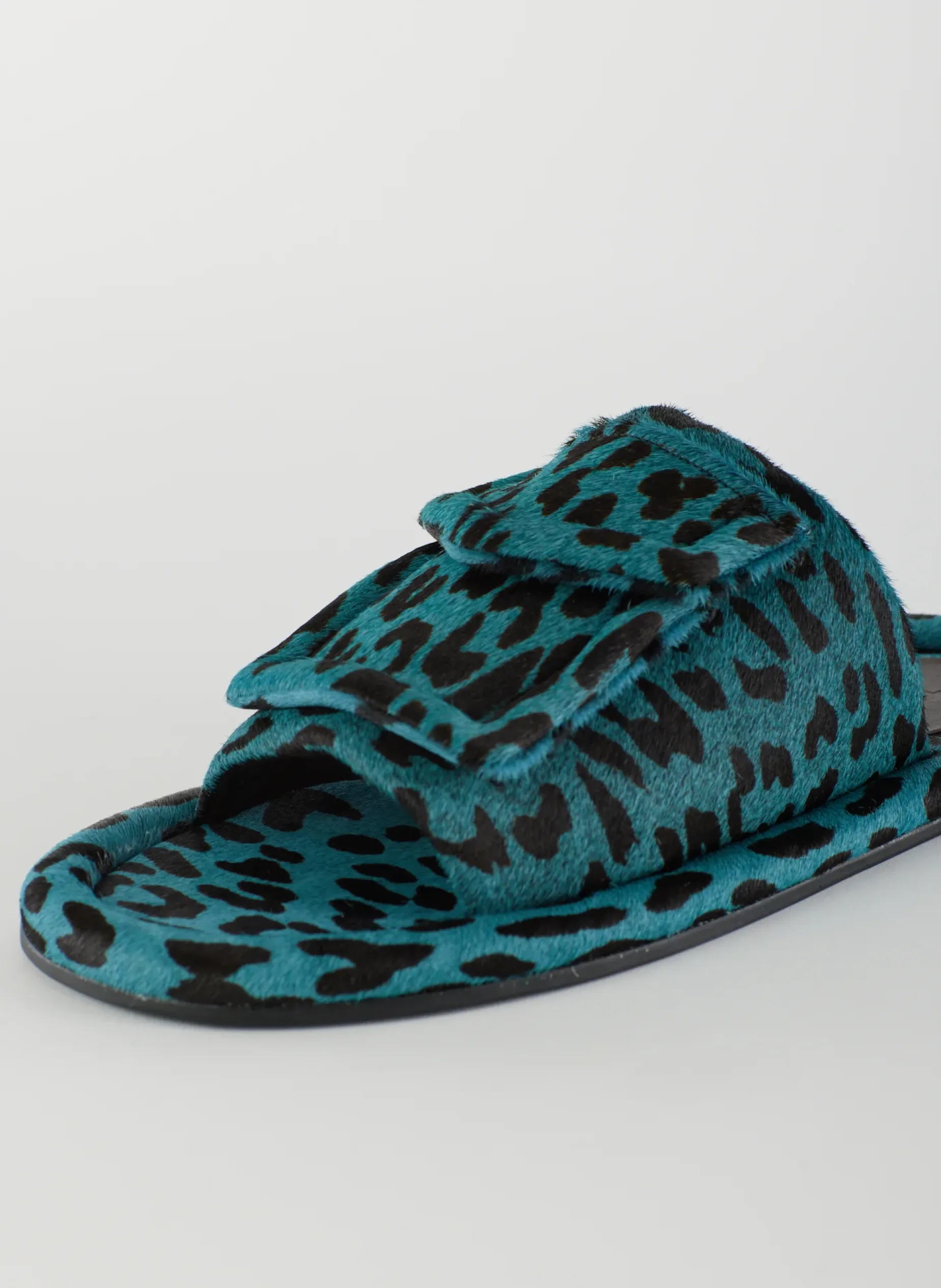 Flats>Tibi Pony Hair Calf Print Beryen Sandal Baby Blue