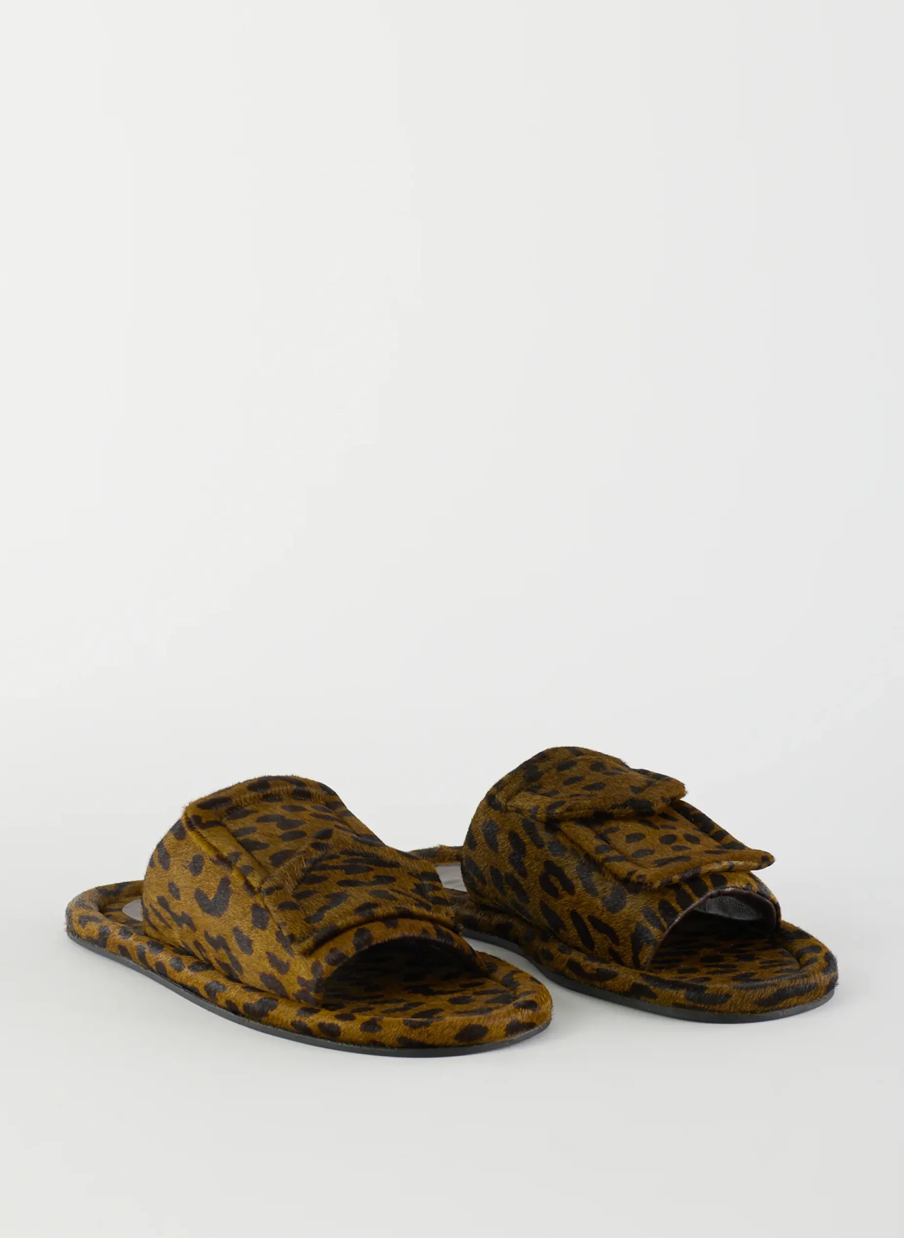 Flats>Tibi Pony Hair Calf Print Beryen Sandal Olive Green