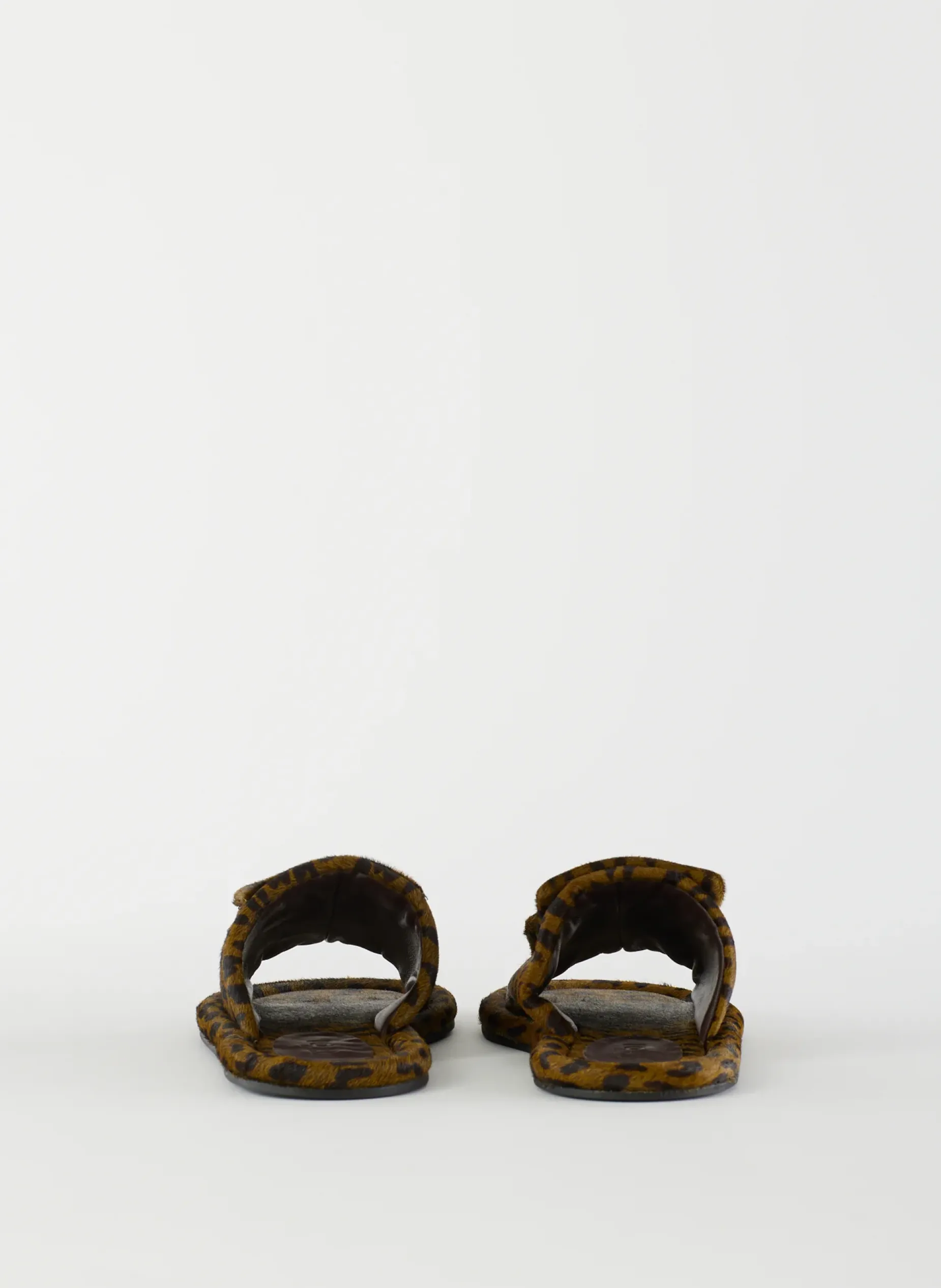 Flats>Tibi Pony Hair Calf Print Beryen Sandal Olive Green