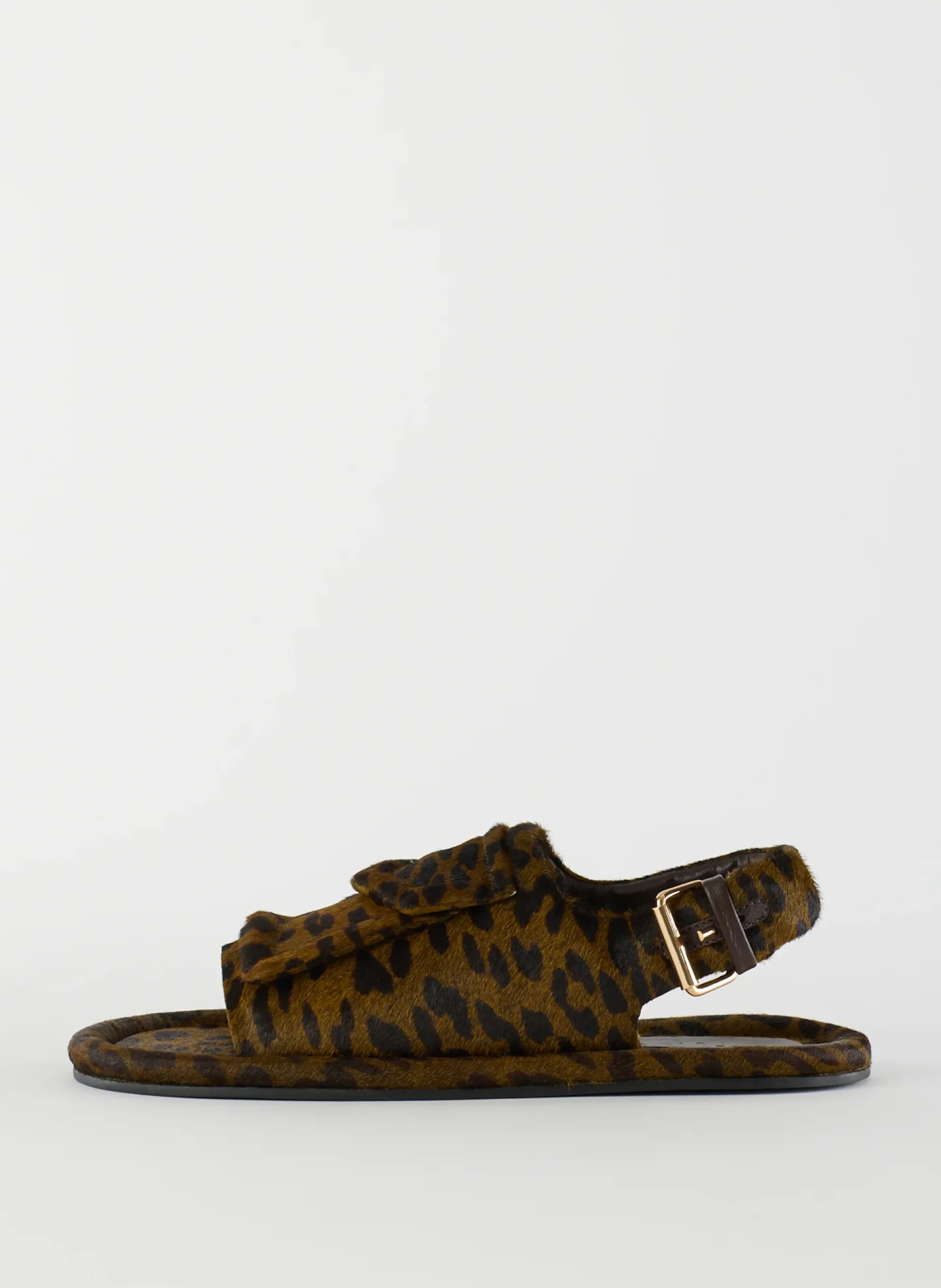 Flats>Tibi Pony Hair Calf Print Slingback Beryen Sandal Olive Green