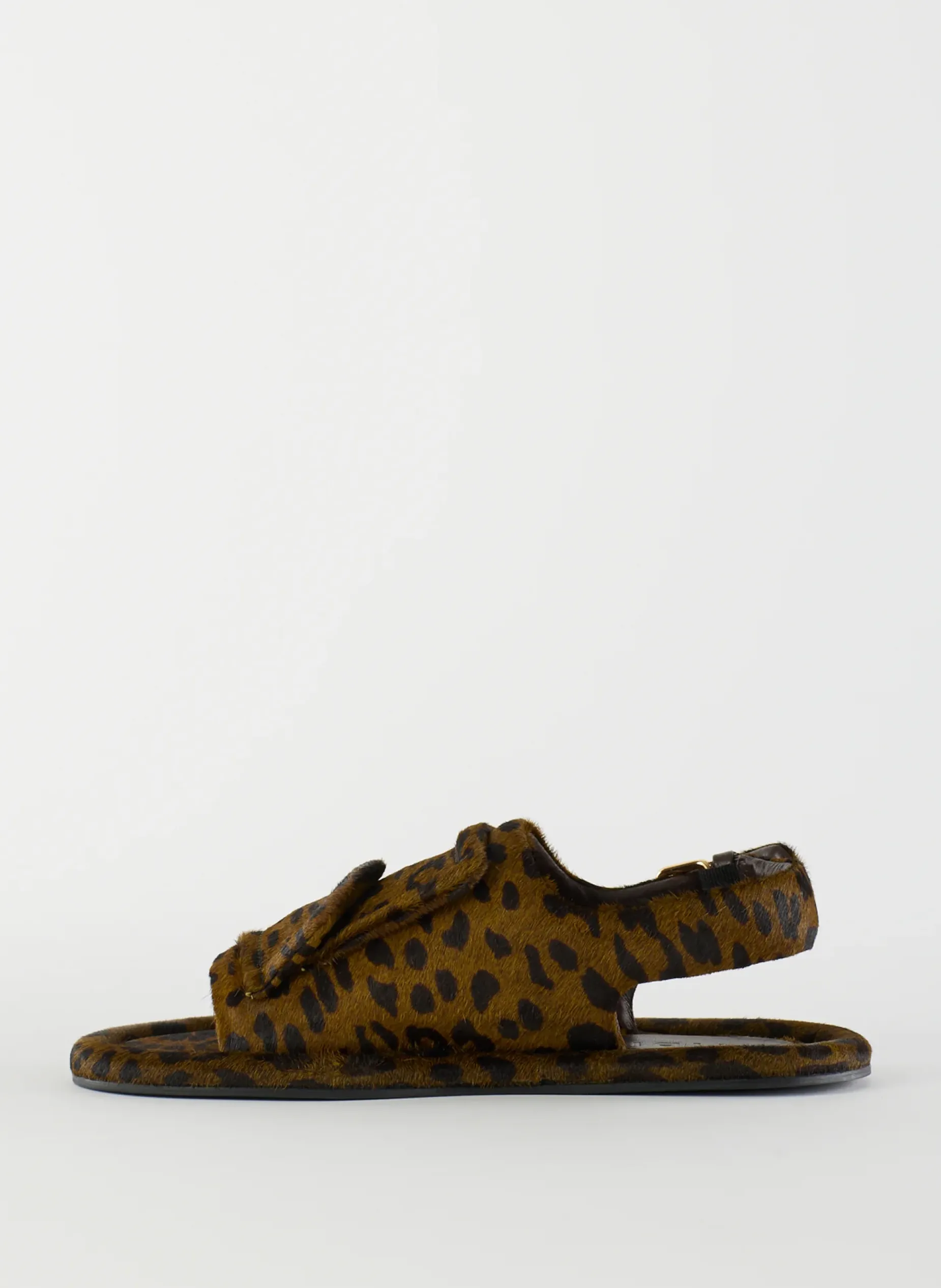 Flats>Tibi Pony Hair Calf Print Slingback Beryen Sandal Olive Green