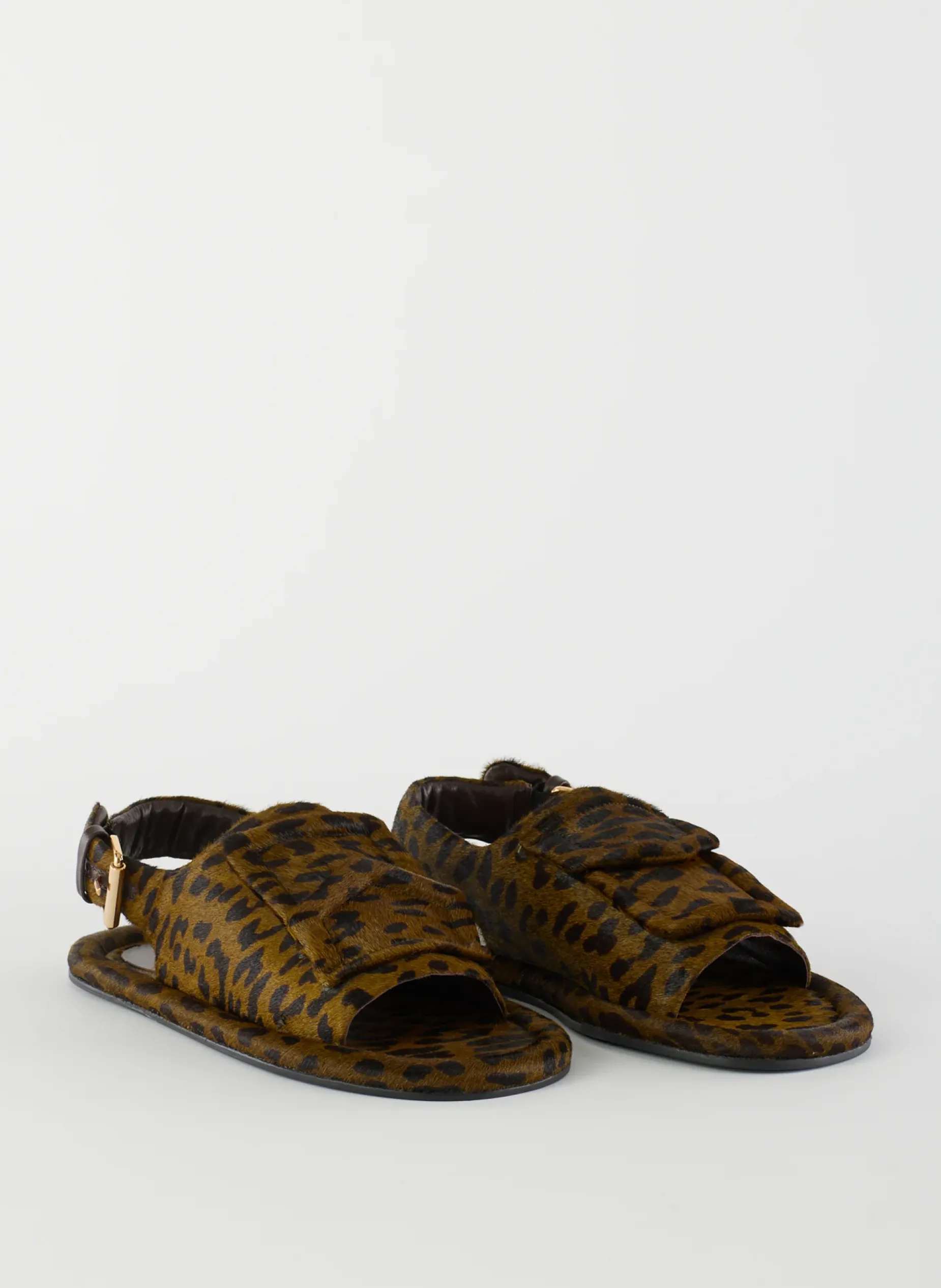 Flats>Tibi Pony Hair Calf Print Slingback Beryen Sandal Olive Green