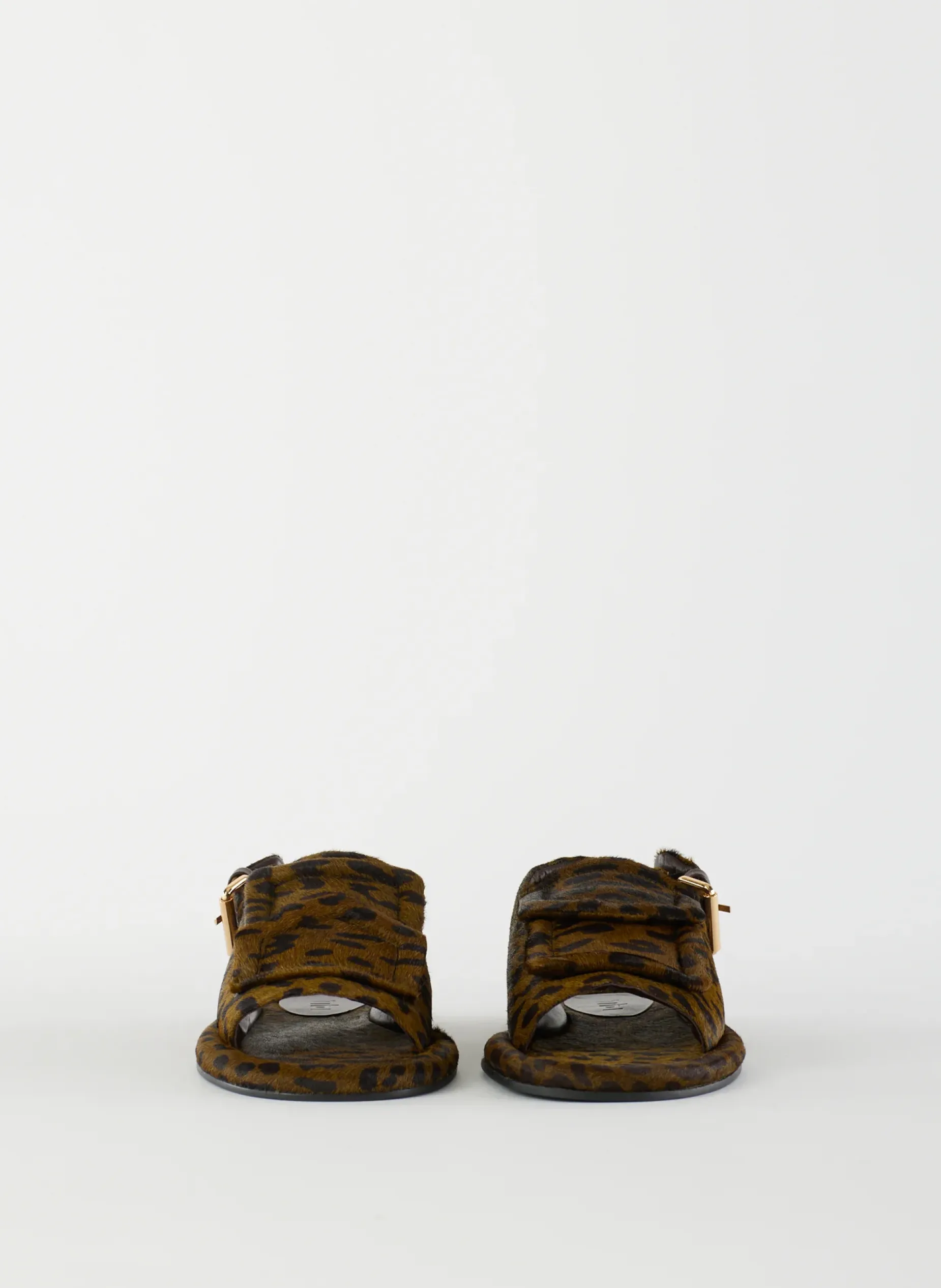 Flats>Tibi Pony Hair Calf Print Slingback Beryen Sandal Olive Green