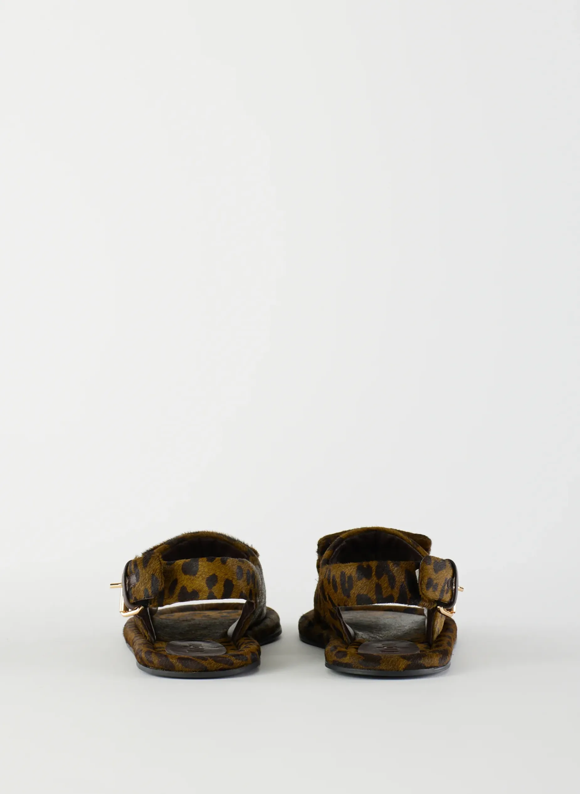 Flats>Tibi Pony Hair Calf Print Slingback Beryen Sandal Olive Green