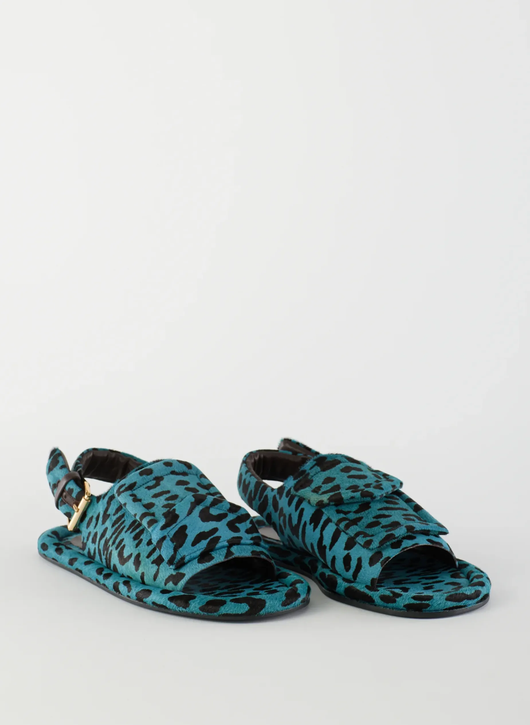 Flats>Tibi Pony Hair Calf Print Slingback Beryen Sandal Baby Blue