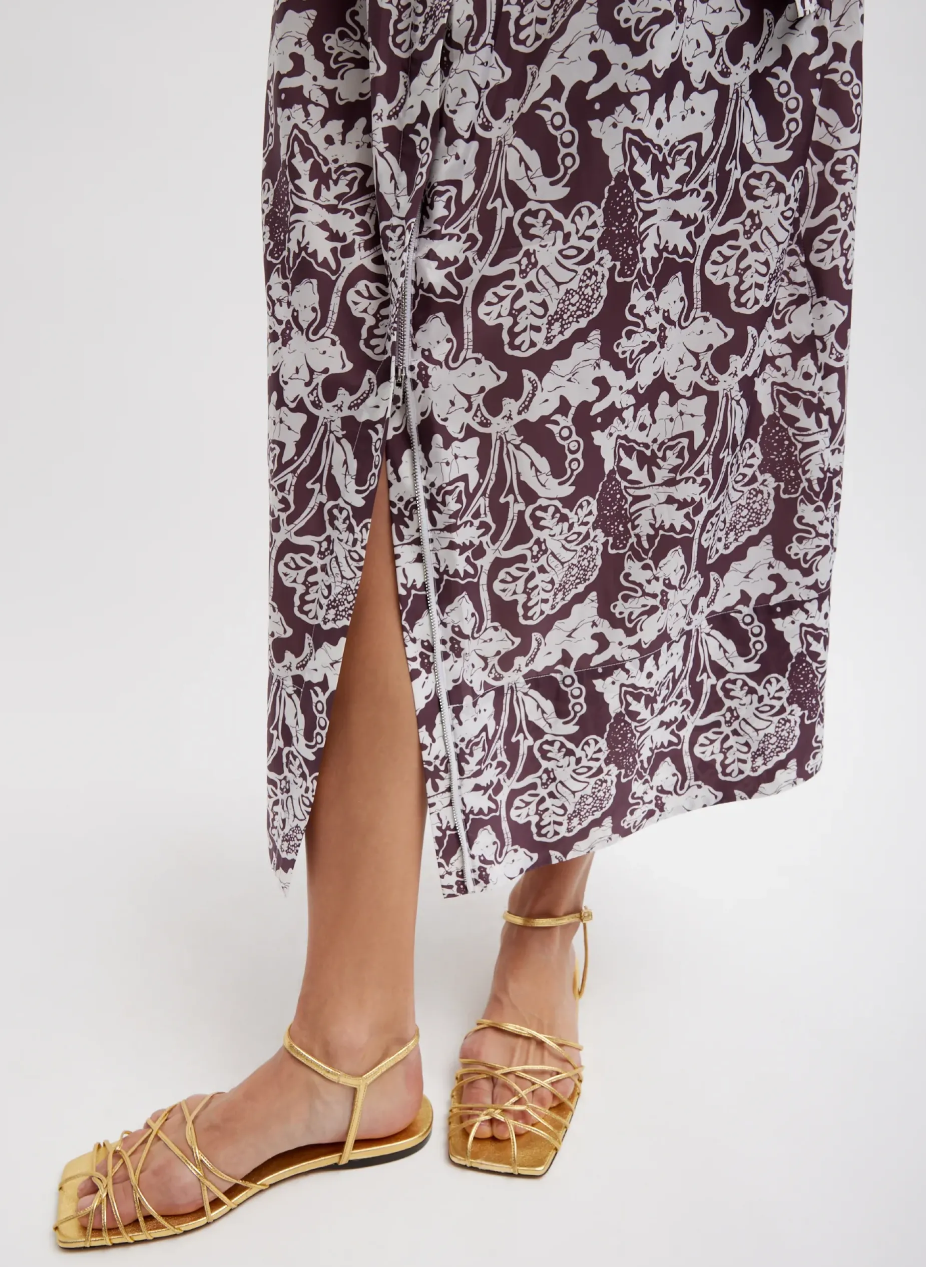 Skirts|Curated Closets>Tibi Recycled Nylon Batik Full Skirt Cinnamon Multi