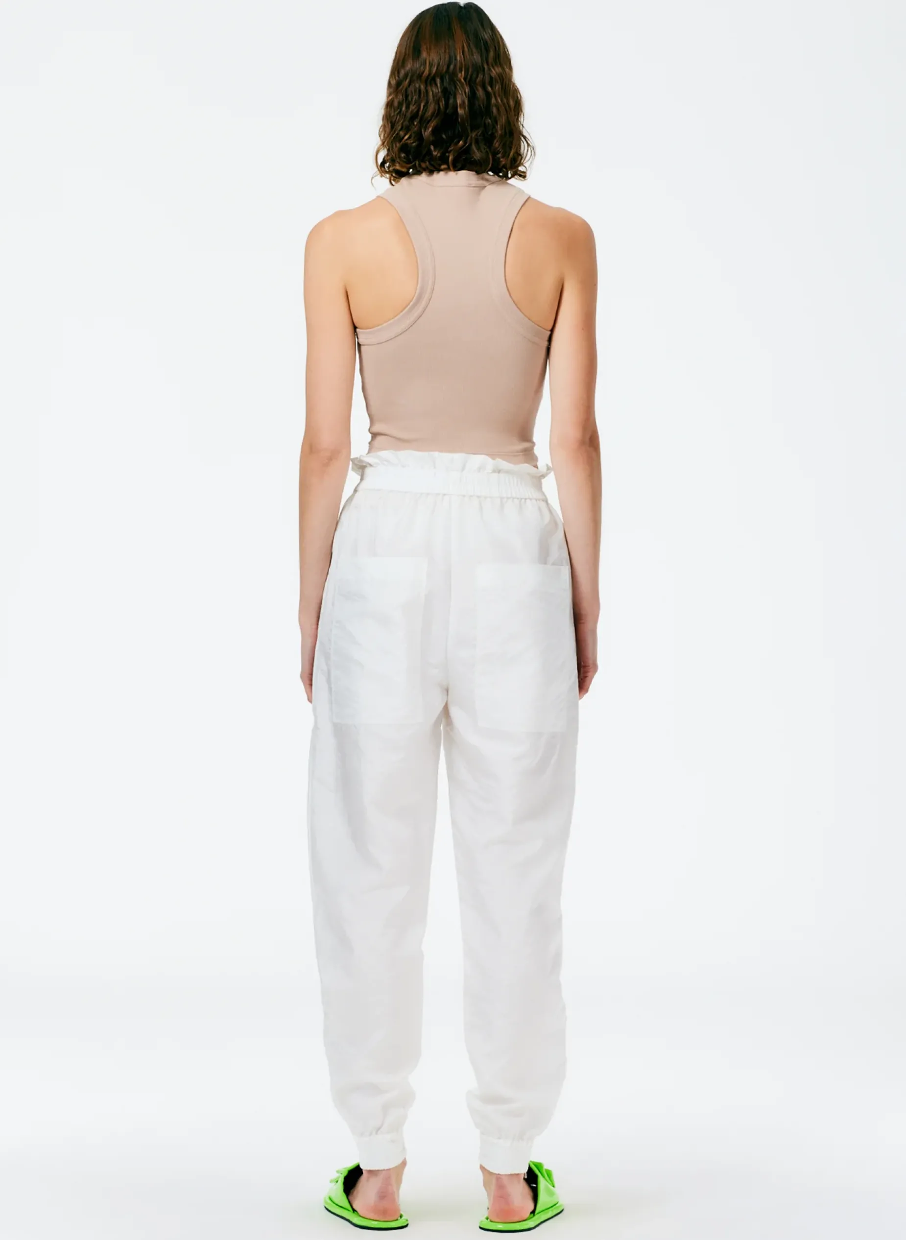 Fundamentals - WOFs|Tops>Tibi Ribbed T-Shirt Cropped Tank Sand