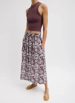 Tops>Tibi Ribbed T-Shirt Cropped Tank Cinnamon