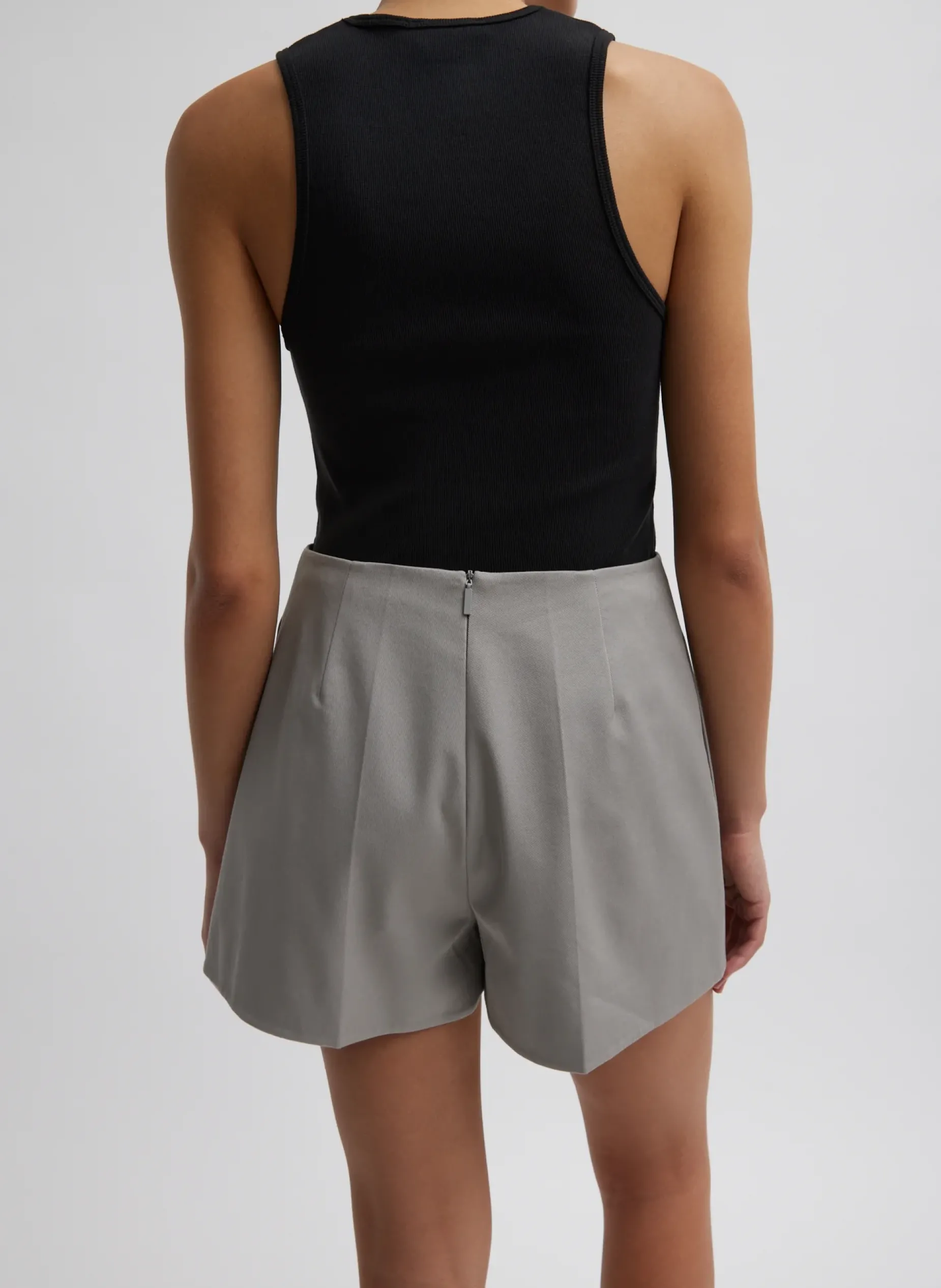 Tops|Fundamentals - WOFs>Tibi Ribbed T-Shirt Tank Black
