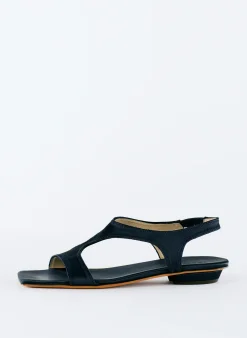 Flats|Sandals>Tibi Rubin Satin Sandal Navy