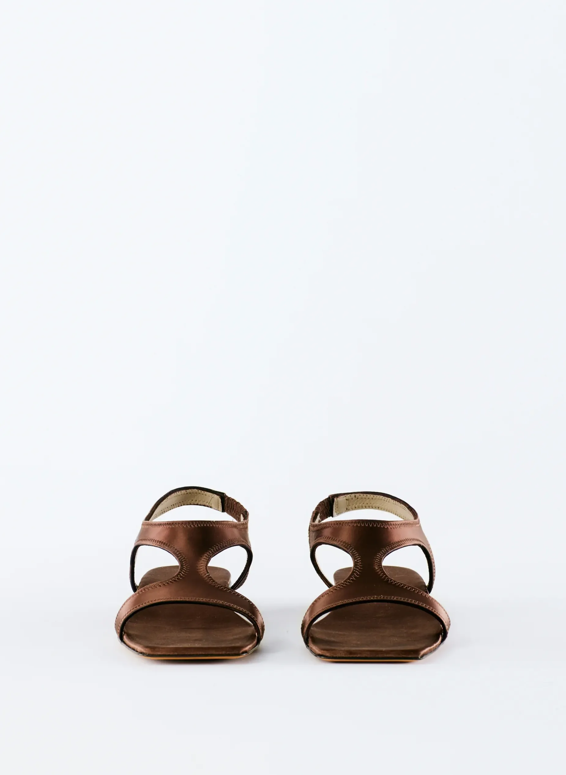 Flats|Sandals>Tibi Rubin Satin Sandal Brown