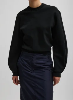 Leisure Sets|Knitwear & Sweatshirts>Tibi Sculpted Long Sleeve Sweatshirt Black