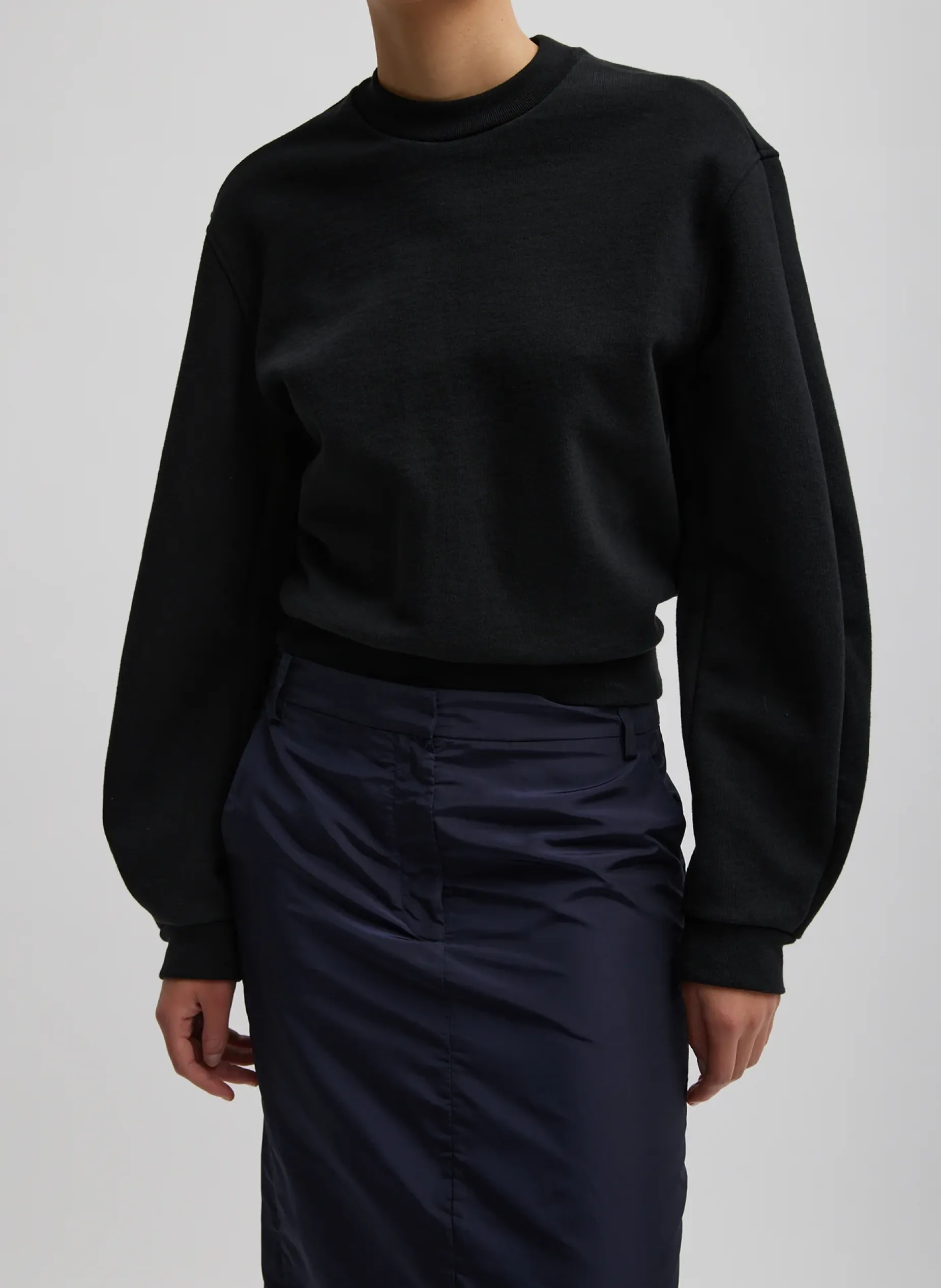 Leisure Sets|Knitwear & Sweatshirts>Tibi Sculpted Long Sleeve Sweatshirt Black