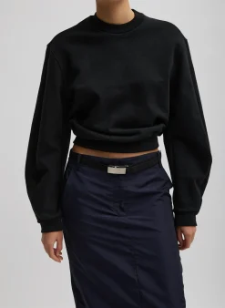 Leisure Sets|Knitwear & Sweatshirts>Tibi Sculpted Long Sleeve Sweatshirt Black