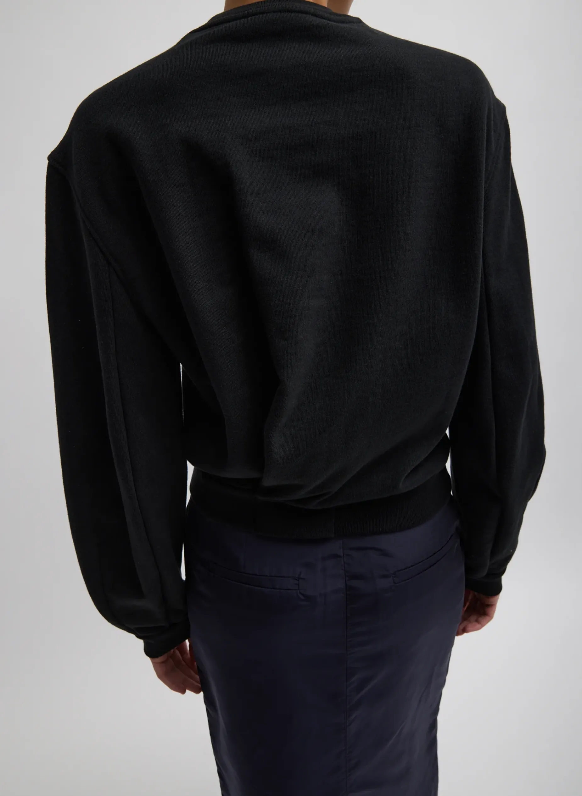 Leisure Sets|Knitwear & Sweatshirts>Tibi Sculpted Long Sleeve Sweatshirt Black