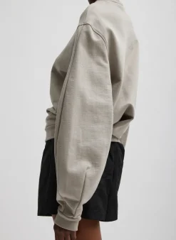 Leisure Sets|Knitwear & Sweatshirts>Tibi Sculpted Long Sleeve Sweatshirt Light Stone
