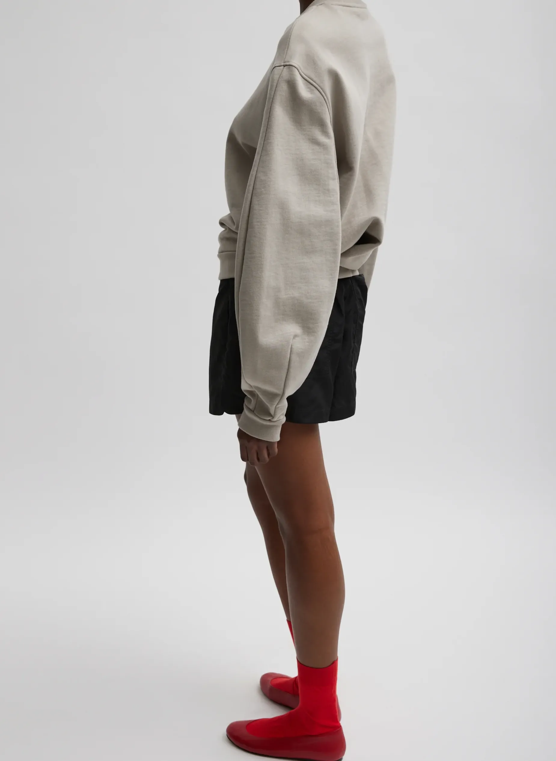 Leisure Sets|Knitwear & Sweatshirts>Tibi Sculpted Long Sleeve Sweatshirt Light Stone