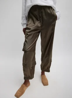 Pants & Shorts|Fundamentals - WOFs>Tibi Shiny Nylon Pull On Wilt Jogger Dune