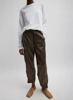 Pants & Shorts|Fundamentals - WOFs>Tibi Shiny Nylon Pull On Wilt Jogger Dune