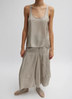 Skirts>Tibi Silk Habutai Circular Seamed Skirt Light Stone