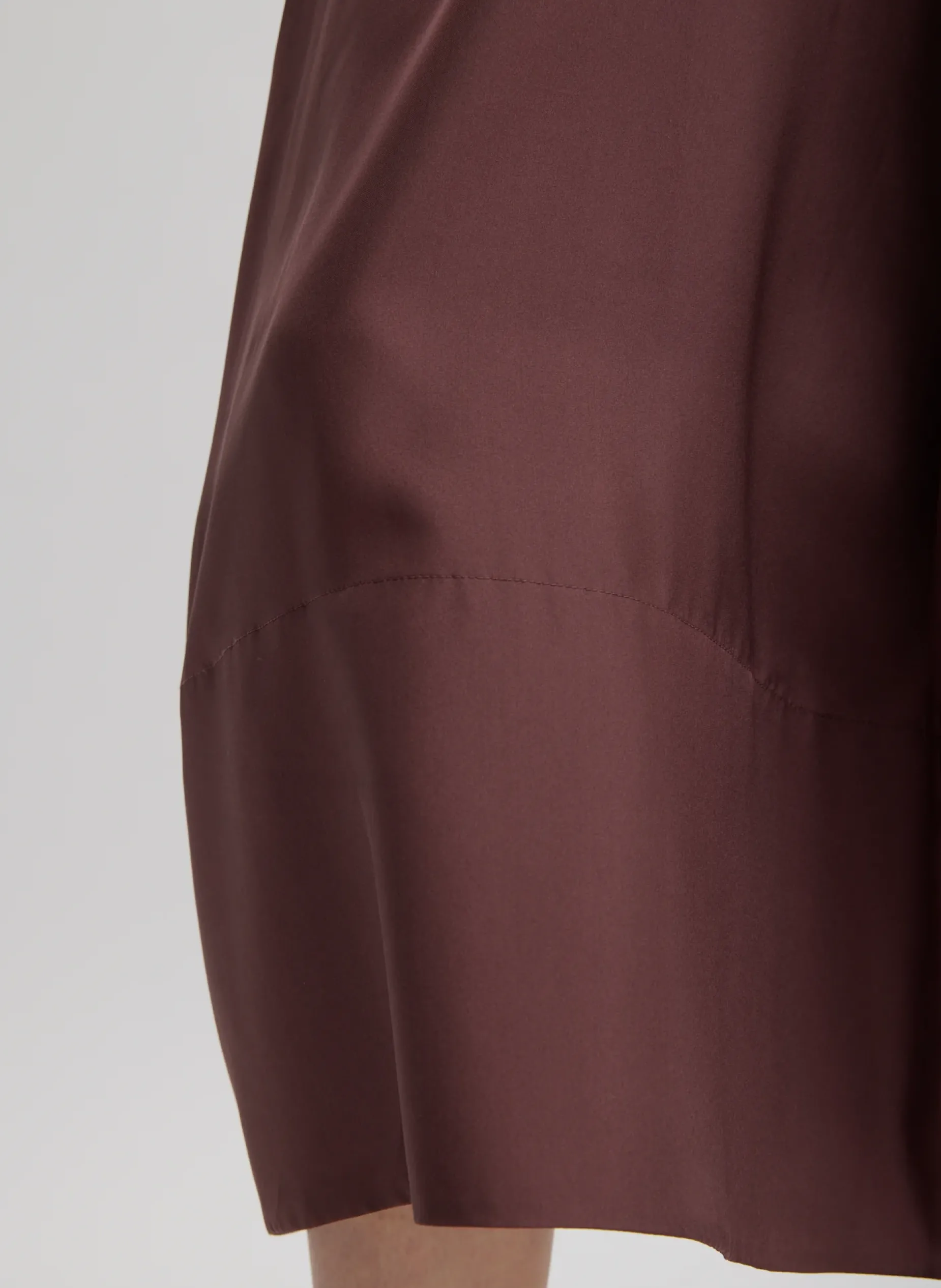 Skirts>Tibi Silk Habutai Circular Seamed Skirt Cinnamon