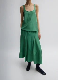Tops>Tibi Silk Habutai Tank Top Green Tea
