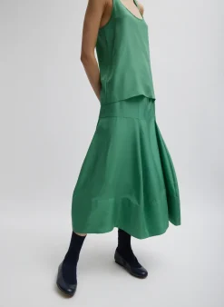 Tops>Tibi Silk Habutai Tank Top Green Tea