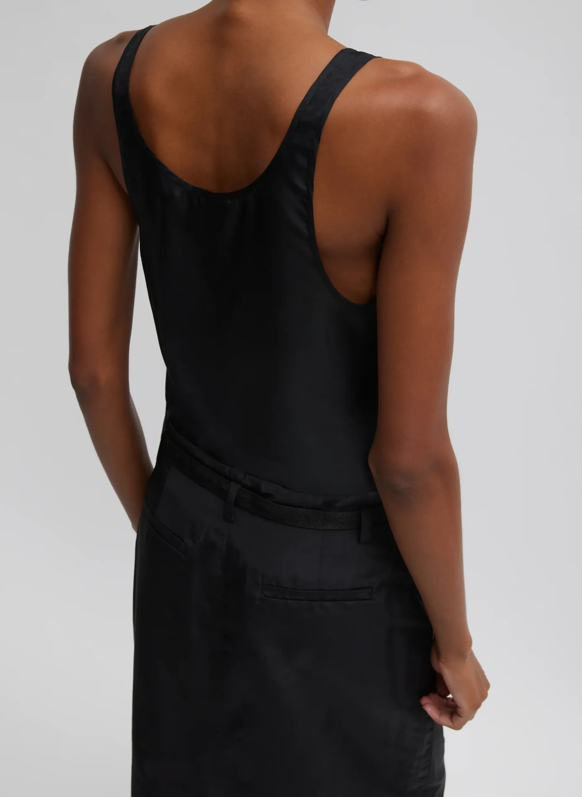 Tops|Curated Closets>Tibi Silk Habutai Tank Top Black