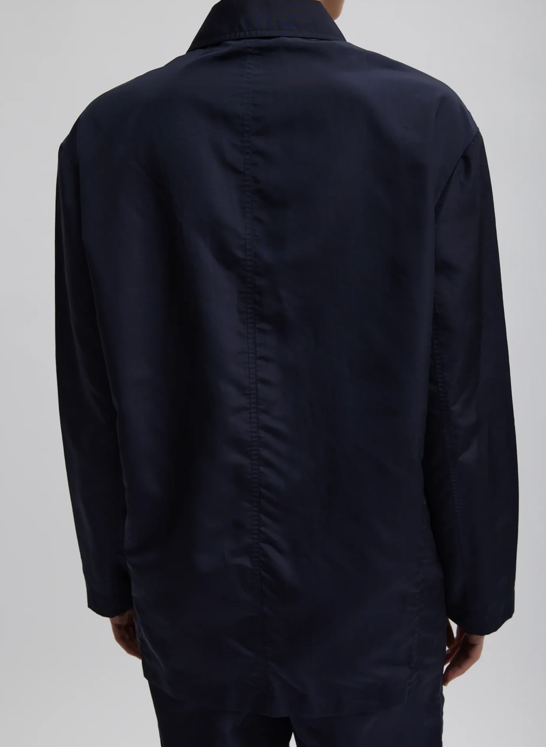 Suits|Jackets & Outerwear>Tibi Silk Nylon Liam Blazer Navy