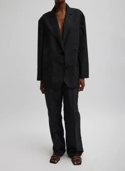 Suits|Jackets & Outerwear>Tibi Silk Nylon Liam Blazer Black
