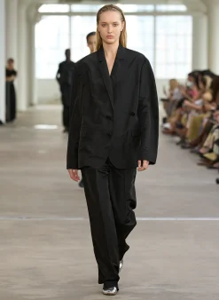 Suits|Jackets & Outerwear>Tibi Silk Nylon Liam Blazer Black