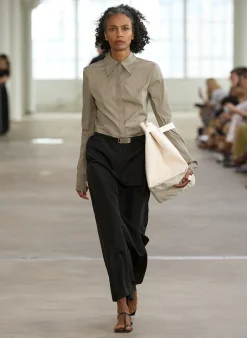 Suits|Skirts>Tibi Silk Nylon Maxi Skirt Black