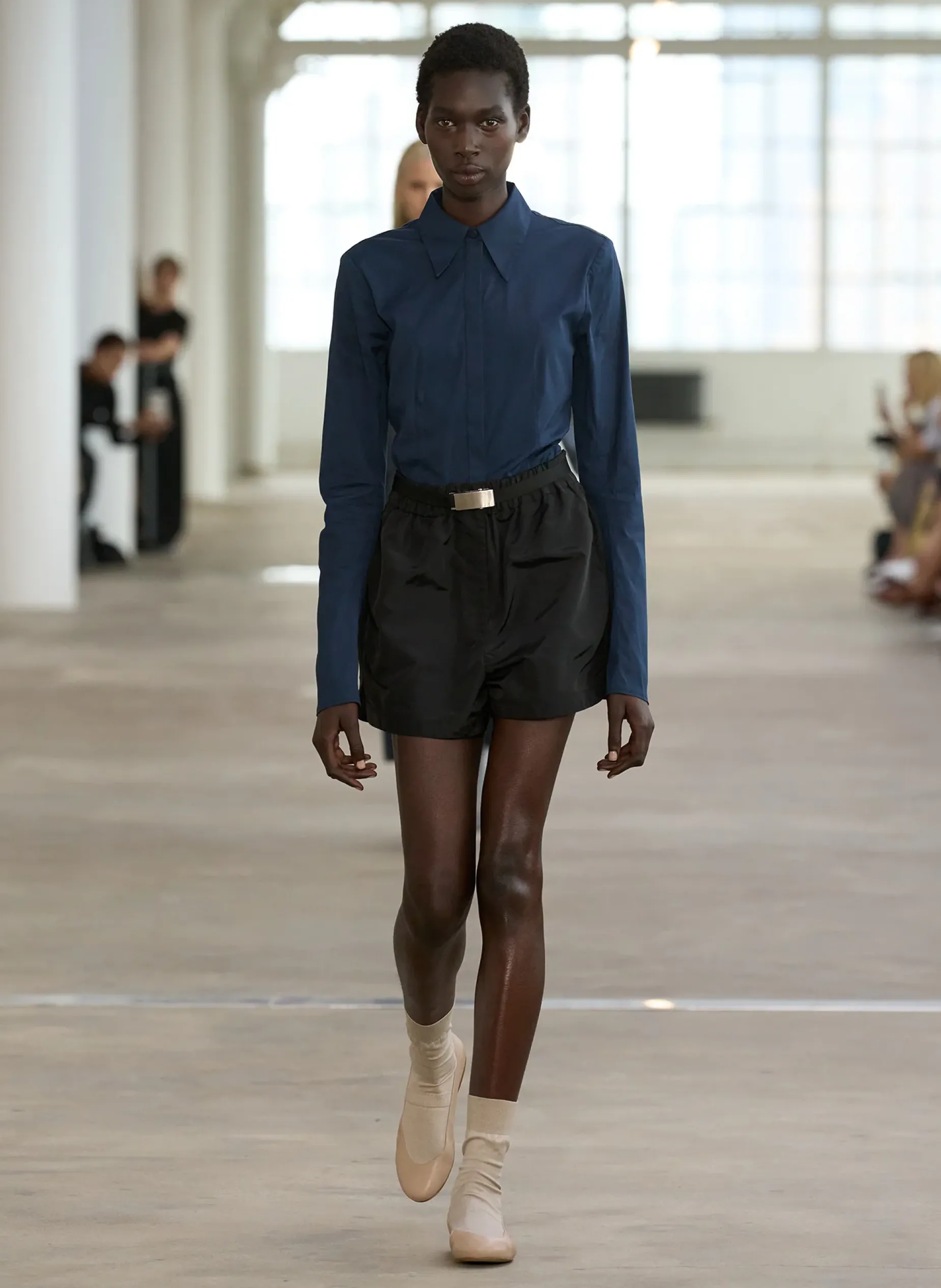 Suits|Pants & Shorts>Tibi Silk Nylon Pull On Shorts Black